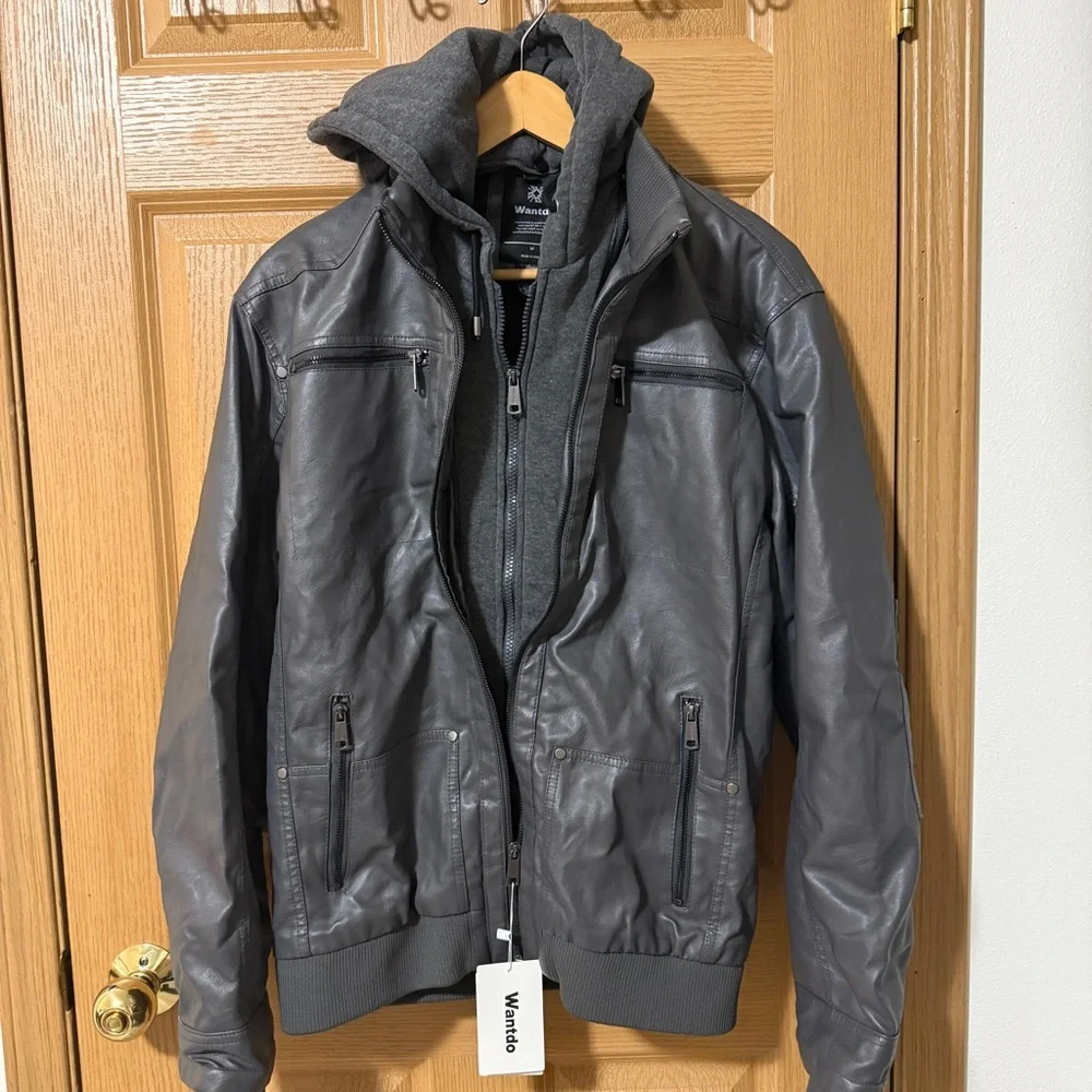 Men's Charcoal Hooded Jacket - Picture 6 of 11